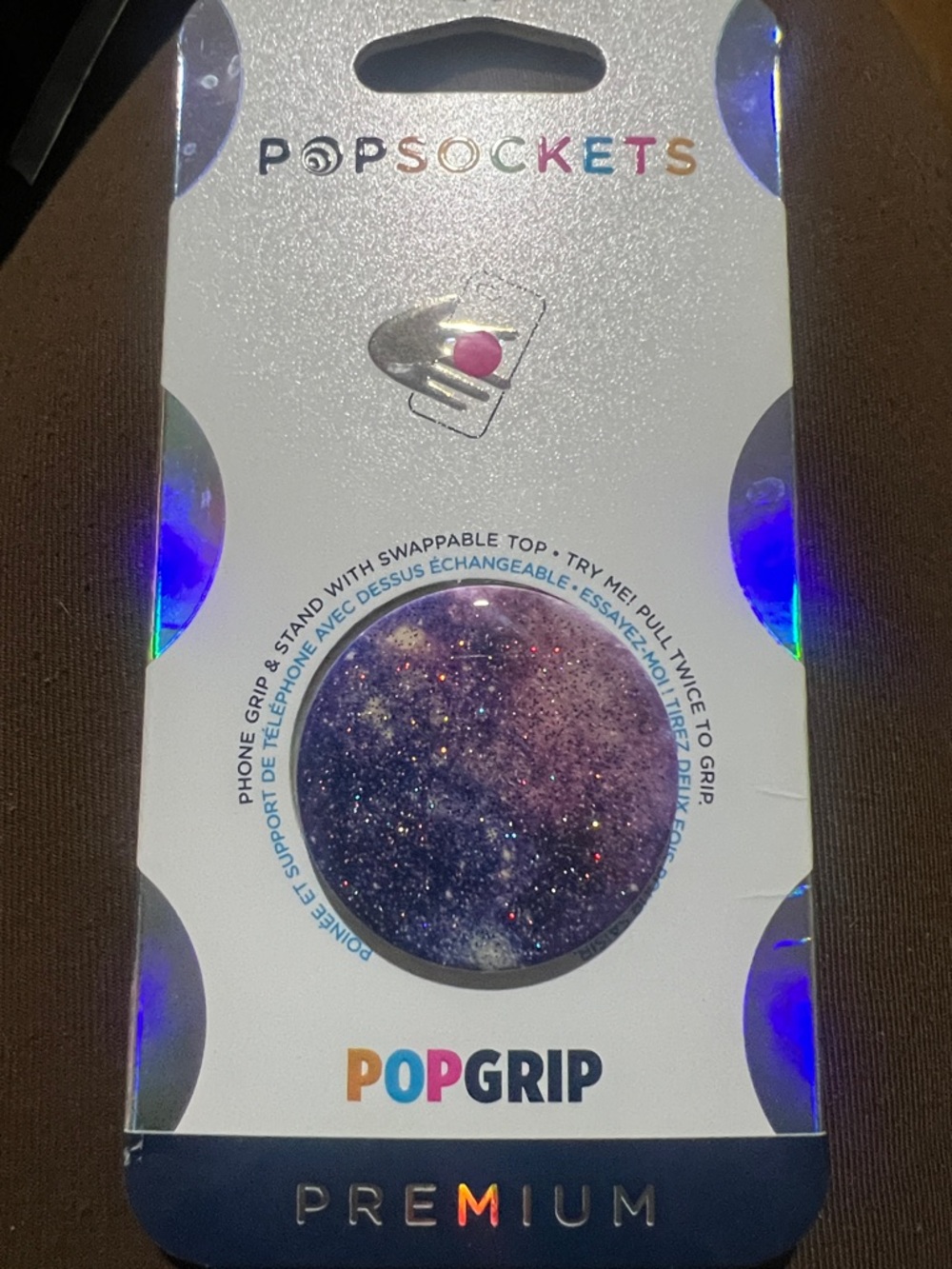PopSocket POPGRIP Purple Glitter Swappable Phone Grip